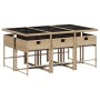 Set comedor de jardín 7 pzas con cojines ratán sintético beige en Conjuntos de jardín | Comprar online en Foru.es