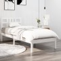 Estructura de cama madera maciza de pino blanca 100x200 cm de , Camas y somieres - Ref: Foro24-3105396, Precio: 98,43 €, Desc...