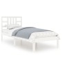 Estructura de cama madera maciza de pino blanca 100x200 cm de , Camas y somieres - Ref: Foro24-3105396, Precio: 98,43 €, Desc...