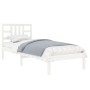 Estructura de cama madera maciza de pino blanca 100x200 cm de , Camas y somieres - Ref: Foro24-3105396, Precio: 98,43 €, Desc...