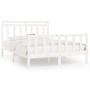 Estructura de cama madera maciza de pino blanca 150x200 cm de , Camas y somieres - Ref: Foro24-3107034, Precio: 158,78 €, Des...