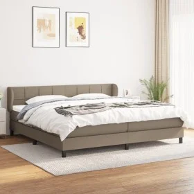 Cama box spring con colchón tela gris taupe 200x200 cm de , Camas y somieres - Ref: Foro24-3126273, Precio: 646,99 €, Descuen...
