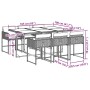 Set comedor jardín 7 pzas y cojines ratán sintético gris en Conjuntos de jardín | Comprar online en Foru.es