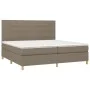 Box spring bed with mattress and LED lights taupe gray fabric 200x200 cm by , Beds and slatted bases - Ref: Foro24-3135465, P...