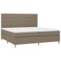 Cama box spring colchón y luces LED tela gris taupe 200x200 cm de , Camas y somieres - Ref: Foro24-3135465, Precio: 717,26 €,...