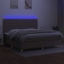 Cama box spring colchón y luces LED tela gris taupe 200x200 cm de , Camas y somieres - Ref: Foro24-3135465, Precio: 717,26 €,...