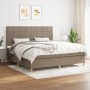 Cama box spring con colchón tela gris taupe 200x200 cm de , Camas y somieres - Ref: Foro24-3142365, Precio: 722,22 €, Descuen...