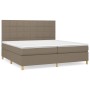 Cama box spring con colchón tela gris taupe 200x200 cm de , Camas y somieres - Ref: Foro24-3142365, Precio: 722,22 €, Descuen...