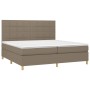 Cama box spring con colchón tela gris taupe 200x200 cm de , Camas y somieres - Ref: Foro24-3142365, Precio: 722,22 €, Descuen...