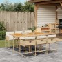 Set comedor de jardín 7 pzas con cojines ratán sintético beige en Conjuntos de jardín | Comprar online en Foru.es