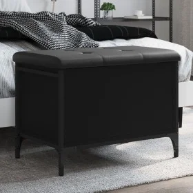 Black engineered wood storage bench 62x42x45 cm by , Benches for halls and storage - Ref: Foro24-835137, Price: 64,51 €, Disc...