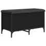 Banco con almacenaje madera de ingeniería negro 82x42x45 cm de , Bancos para recibidores y almacenamiento - Ref: Foro24-83514...