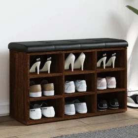 Schuhbank aus Holzwerkstoff Eiche braun 82x32x50 cm von , Bänke für Hallen und Lager - Ref: Foro24-835109, Preis: 75,63 €, Ra...