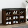 Shoe bench engineered wood oak brown 82x32x50 cm by , Benches for halls and storage - Ref: Foro24-835109, Price: 75,63 €, Dis...