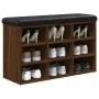 Shoe bench engineered wood oak brown 82x32x50 cm by , Benches for halls and storage - Ref: Foro24-835109, Price: 75,63 €, Dis...