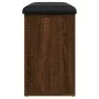 Banco zapatero madera de ingeniería marrón roble 82x32x50 cm de , Bancos para recibidores y almacenamiento - Ref: Foro24-8351...