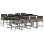 Set comedor jardín 9 pzas y cojines ratán sintético gris en Conjuntos de jardín | Comprar online en Foru.es