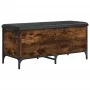 Engineered wood storage bench smoked oak 102x42x45 cm by , Benches for halls and storage - Ref: Foro24-835149, Price: 87,62 €...