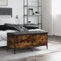 Engineered wood storage bench smoked oak 102x42x45 cm by , Benches for halls and storage - Ref: Foro24-835149, Price: 87,62 €...