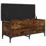 Engineered wood storage bench smoked oak 102x42x45 cm by , Benches for halls and storage - Ref: Foro24-835149, Price: 87,62 €...
