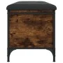 Engineered wood storage bench smoked oak 102x42x45 cm by , Benches for halls and storage - Ref: Foro24-835149, Price: 87,62 €...