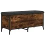 Engineered wood storage bench smoked oak 102x42x45 cm by , Benches for halls and storage - Ref: Foro24-835149, Price: 87,62 €...