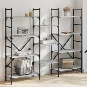 Estantería madera de ingeniería gris Sonoma 160x28,5x136,5 cm de , Librerías y estanterías - Ref: Foro24-838876, Precio: 100,...