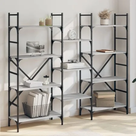 Estantería madera de ingeniería gris Sonoma 160x28,5x136,5 cm de , Librerías y estanterías - Ref: Foro24-838876, Precio: 100,...