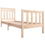Estructura de cama individual pequeña madera maciza 75x190 cm de , Camas y somieres - Ref: Foro24-3100679, Precio: 89,27 €, D...
