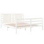 Estructura de cama madera maciza de pino blanca 150x200 cm de , Camas y somieres - Ref: Foro24-3104289, Precio: 156,65 €, Des...