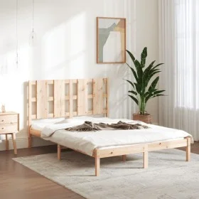 Solid wood double bed frame 135x190 cm by , Beds and slatted bases - Ref: Foro24-3105575, Price: 135,27 €, Discount: %
