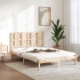 Estructura de cama de matrimonio madera maciza 135x190 cm de , Camas y somieres - Ref: Foro24-3105575, Precio: 141,56 €, Desc...