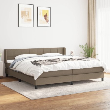 Cama box spring con colchón tela gris taupe 200x200 cm de , Camas y somieres - Ref: Foro24-3129741, Precio: 628,68 €, Descuen...