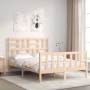 Estructura de cama de matrimonio con cabecero madera maciza de , Camas y somieres - Ref: Foro24-3193051, Precio: 136,95 €, De...