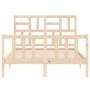 Estructura de cama de matrimonio con cabecero madera maciza de , Camas y somieres - Ref: Foro24-3193051, Precio: 136,95 €, De...