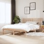 Estructura cama doble pequeña madera maciza 135x190 cm de , Camas y somieres - Ref: Foro24-3100564, Precio: 146,26 €, Descuen...