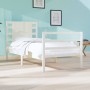 Estructura de cama madera maciza de pino blanco 75x190 cm de , Camas y somieres - Ref: Foro24-3104244, Precio: 117,25 €, Desc...