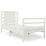 Estructura de cama madera maciza de pino blanco 75x190 cm de , Camas y somieres - Ref: Foro24-3104244, Precio: 117,25 €, Desc...