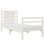 Estructura de cama madera maciza de pino blanco 75x190 cm de , Camas y somieres - Ref: Foro24-3104244, Precio: 117,25 €, Desc...
