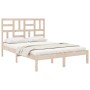 Estructura de cama de matrimonio madera maciza 135x190 cm de , Camas y somieres - Ref: Foro24-3105925, Precio: 133,71 €, Desc...