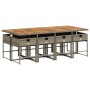 Set comedor jardín 9 pzas y cojines ratán sintético gris en Conjuntos de jardín | Comprar online en Foru.es