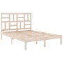 Estructura de cama de matrimonio madera maciza 135x190 cm de , Camas y somieres - Ref: Foro24-3105925, Precio: 133,71 €, Desc...
