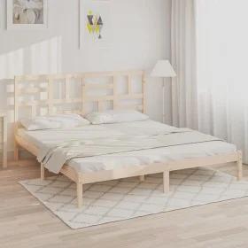 Estructura de cama madera maciza 180x200 cm de , Camas y somieres - Ref: Foro24-3105965, Precio: 150,08 €, Descuento: %
