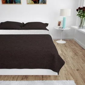 Cubrecama acolchado doble cara 170x210 cm crema y marrón de vidaXL, Colchas y edredones - Ref: Foro24-132962, Precio: 29,45 €...