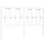 Estructura de cama matrimonio con cabecero madera maciza blanco de , Camas y somieres - Ref: Foro24-3192497, Precio: 160,72 €...