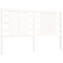 Estructura de cama matrimonio con cabecero madera maciza blanco de , Camas y somieres - Ref: Foro24-3192822, Precio: 158,78 €...