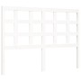 Estructura cama de matrimonio con cabecero madera maciza blanco de , Camas y somieres - Ref: Foro24-3192077, Precio: 151,52 €...