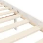 Double bed frame with white solid wood headboard by , Beds and slatted bases - Ref: Foro24-3192532, Price: 168,70 €, Discount: %