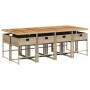 Set comedor de jardín 9 pzas con cojines ratán sintético beige en Conjuntos de jardín | Comprar online en Foru.es