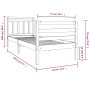 Estructura de cama individual pequeña madera maciza 75x190 cm de , Camas y somieres - Ref: Foro24-3100614, Precio: 89,15 €, D...